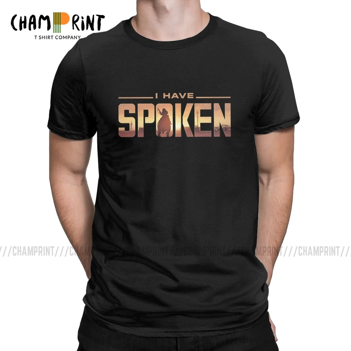 

I Have Spoken Men T Shirts Mandalorian Baby Yoda Star Wars Funny Tee Shirt Short Sleeve T-Shirt 100% Cotton Graphic Clothes
