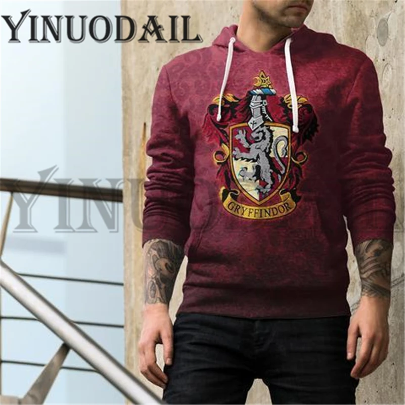 YINUODAIL мужские спортивные толстовки Gryffindor уличная Косплей Костюм Волшебная Толстовка