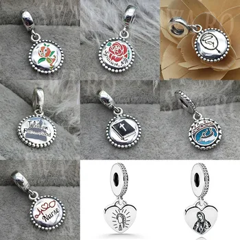 

Fashion Silver 925 Charm of the Virgin of Guadalupe by, Boating, Nurse, Book, Flowers, Bird Pendant Original Lady Jewelry Gift