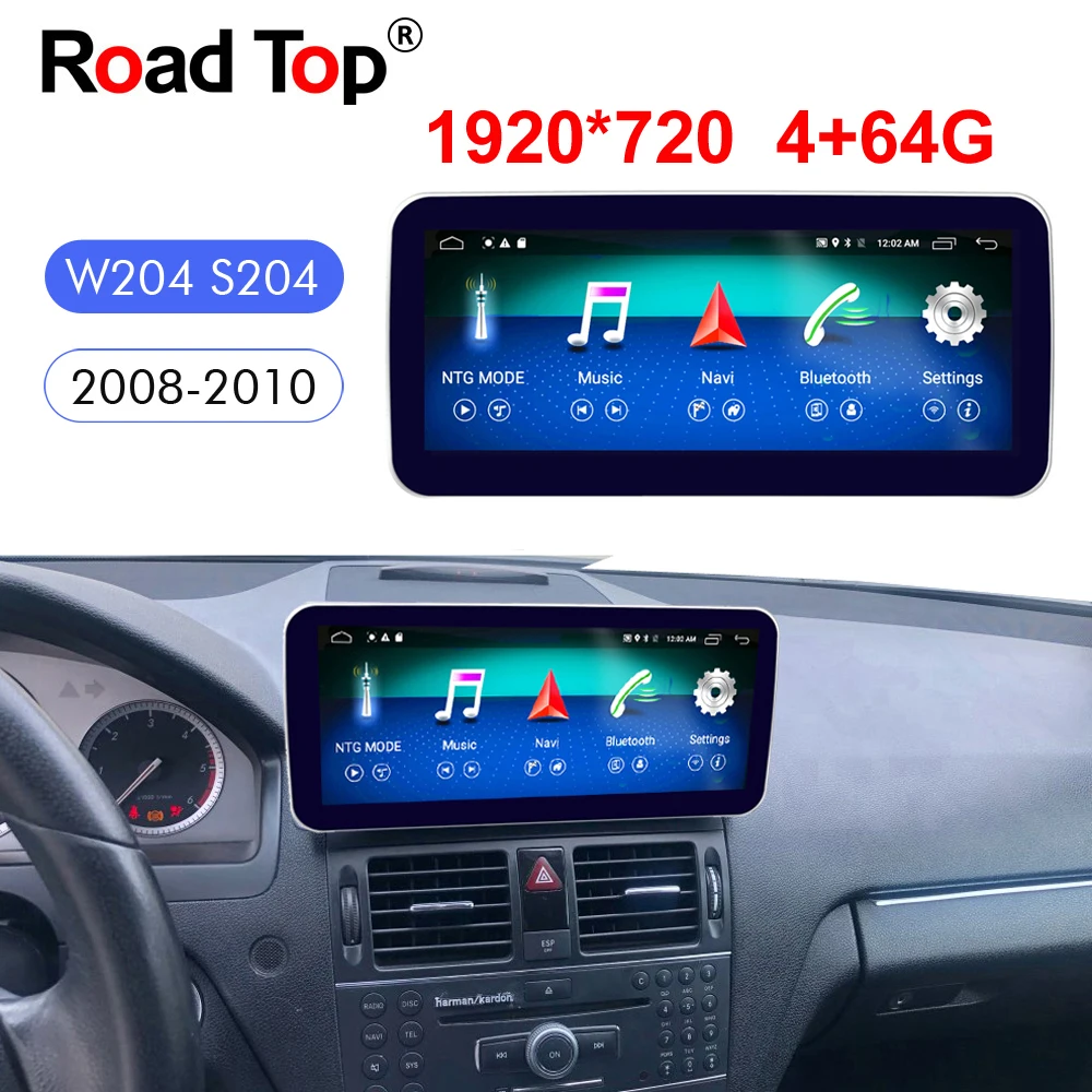 Android 10 Display For Benz C Class W204 2008 To 2010 10 25 Touch Screen Gps Navigation Stereo Radio Multimedia Player Car Monitors Aliexpress