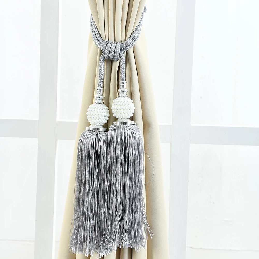 2 шт. занавес Tieback Tassel Tiebacks крючки для штор s с жемчугом мяч ремень Holdbacks занавеска украшения подвесные аксессуары