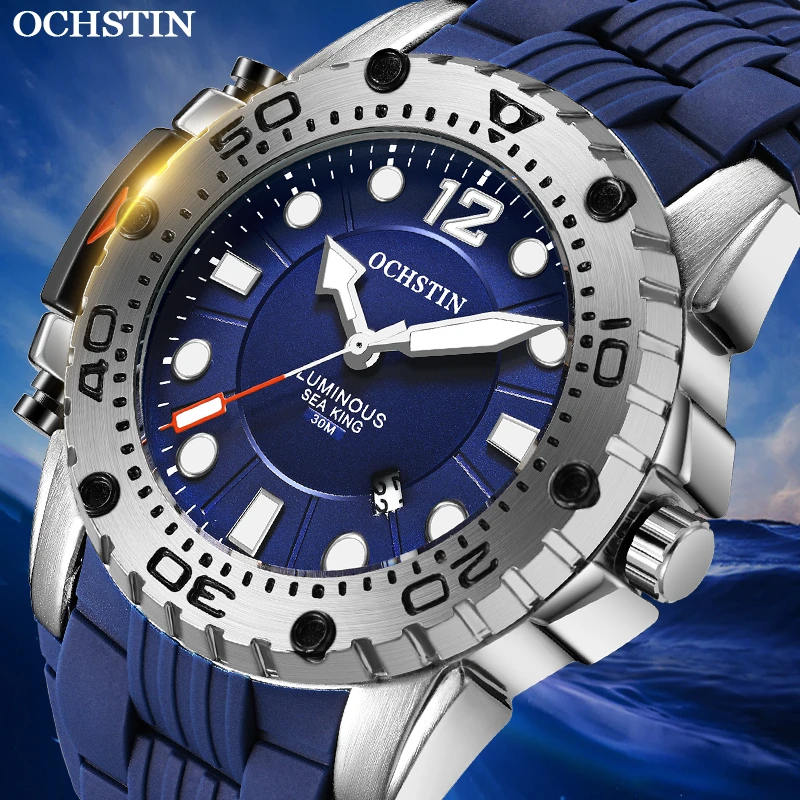 OCHSTIN Men‘s Military Male Watches Men Sports Watch Waterproof Quartz Wristwatches Male Gift Relogio Masculino Reloj Blue 2020