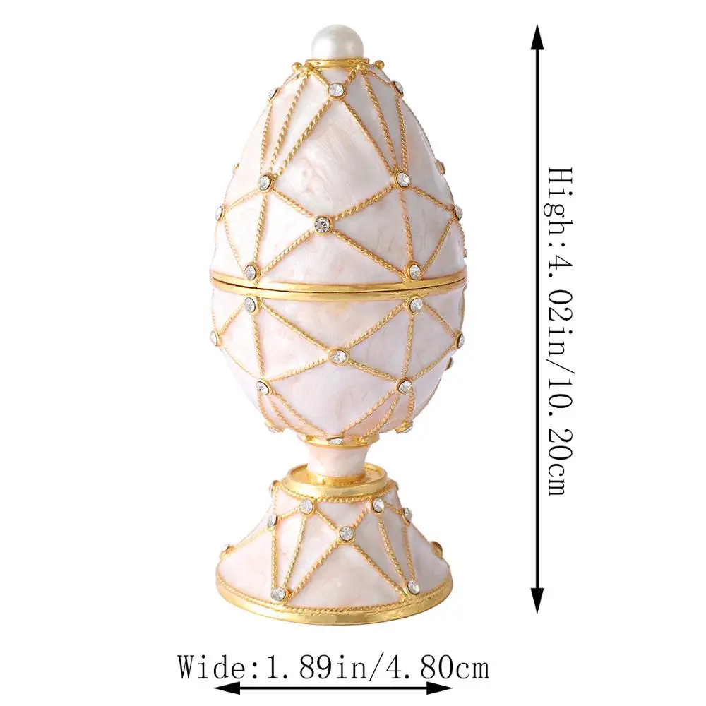 Qifu Bianco Faberge Egg Con Piccolo Castello Per Souvenir