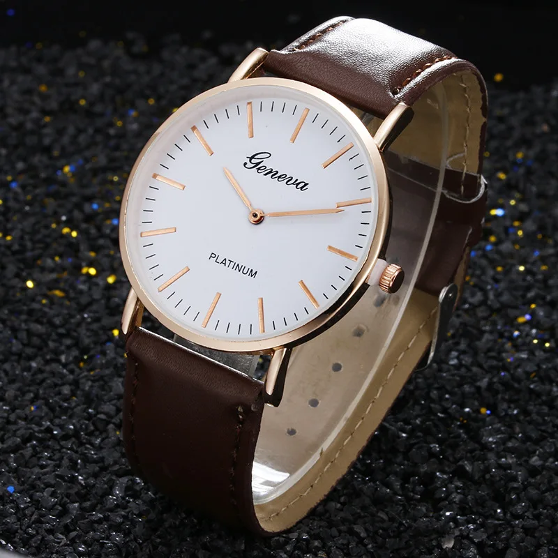 Men Women Minimalist Leather Watch Hodinky Ladies Stylish Simple Dial Quartz Clock Watchband Hot New Gift Reloj relojes Ceasuri