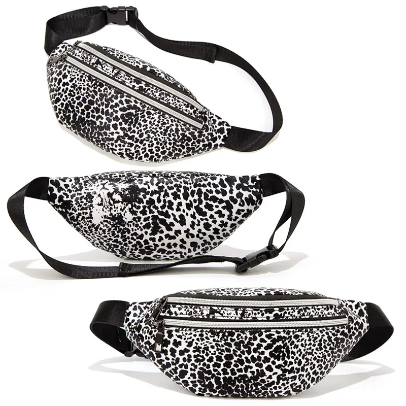 New Design Women Leopard Pattern Cool Style Waist Fanny Pack Belt Bag Phone Wallet Storage Bag PU Leather Hip Bum Bag Pouch