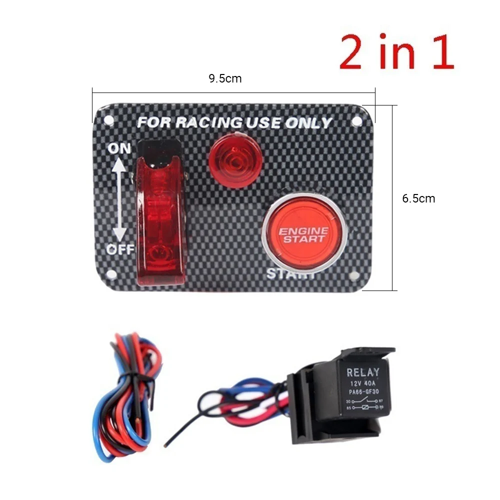 Ignition Switches Panel Carbon Fiber Universal Racing Car Boat Engine Start Push Button Toggle | Автомобили и мотоциклы