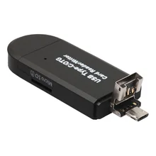 Для Android высокоскоростной 3 в 1 USB 2,0 кард-ридер многофункциональный удлинитель ABS универсальные разъемы TF/type-c OTG компьютер