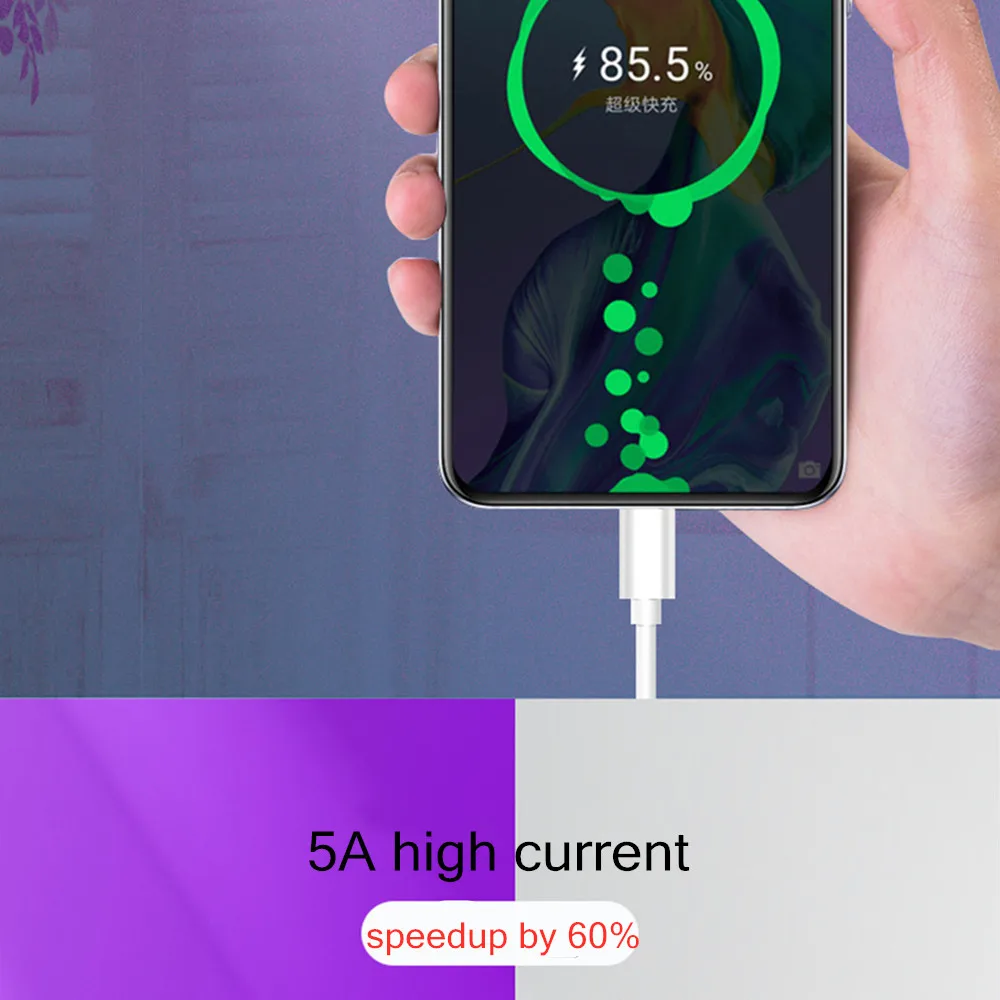 USB C кабель 5A Supercharge usb type C кабель для huawei p20 Pro Lite Быстрая зарядка быстрое зарядное устройство кабель для P30 Pro mate 20 Lite