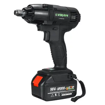 

Drillpro 320N.m Brushless Electric Wrench Impact Wrench Socket Wrench 12000mAh Li Battery Hand Drill Installation Power Tools