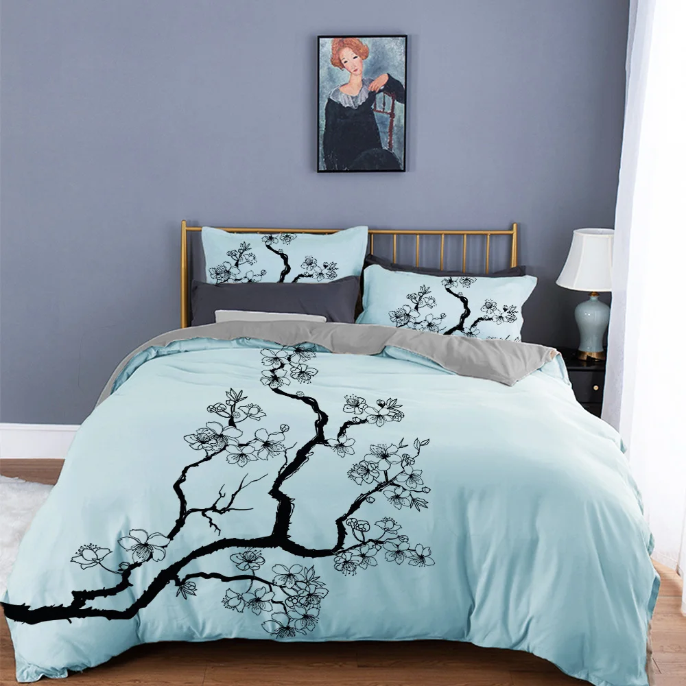 Китайские пододеяльники 240x220 260x22 0 Queen 2/3 шт. голубое розовое постельное белье