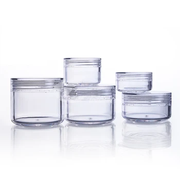 

20pcs Plastic Cream Jar Clear Refillable with Lids Cosmetic Pots Container Eyeshadow Storage Box Tin Glitters 3g 5g 10g 15g 20g
