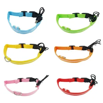 

Sturdy Durable Pet Cat And Dog USB Charging LED Luminous Luminous Collar 52-60cm Green XL Code(button Battery, Capacity 120mAH)