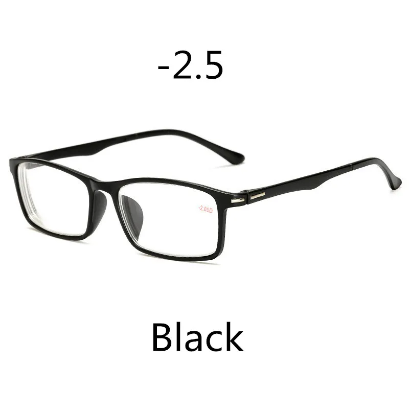 Black-250 Elbru ультра-светильник, анти-синий светильник TR90, маленькая оправа, студенческие очки для близорукости, женские и мужские квадратные оправы, близорукие очки - Цвет оправы: Black-250