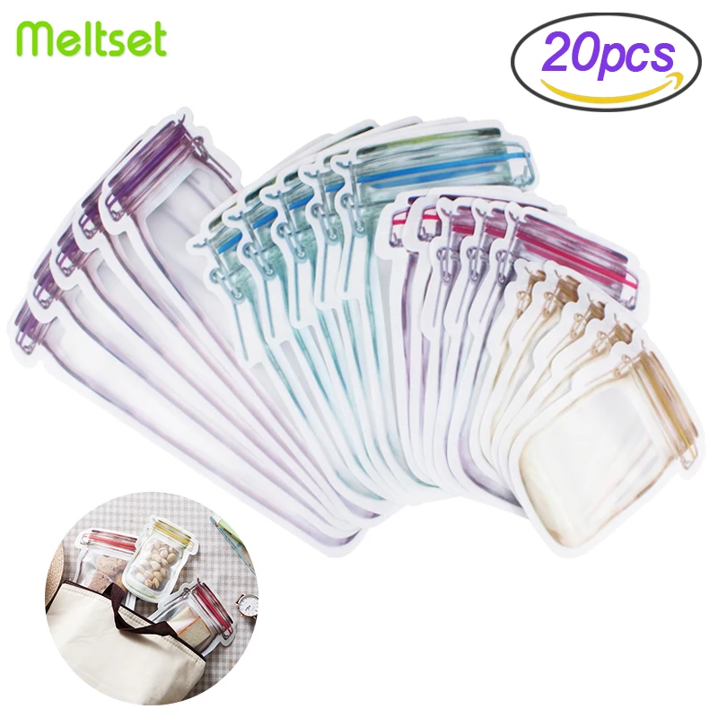 Многоразовые пластиковые пакеты на молнии в форме банки герметичные для