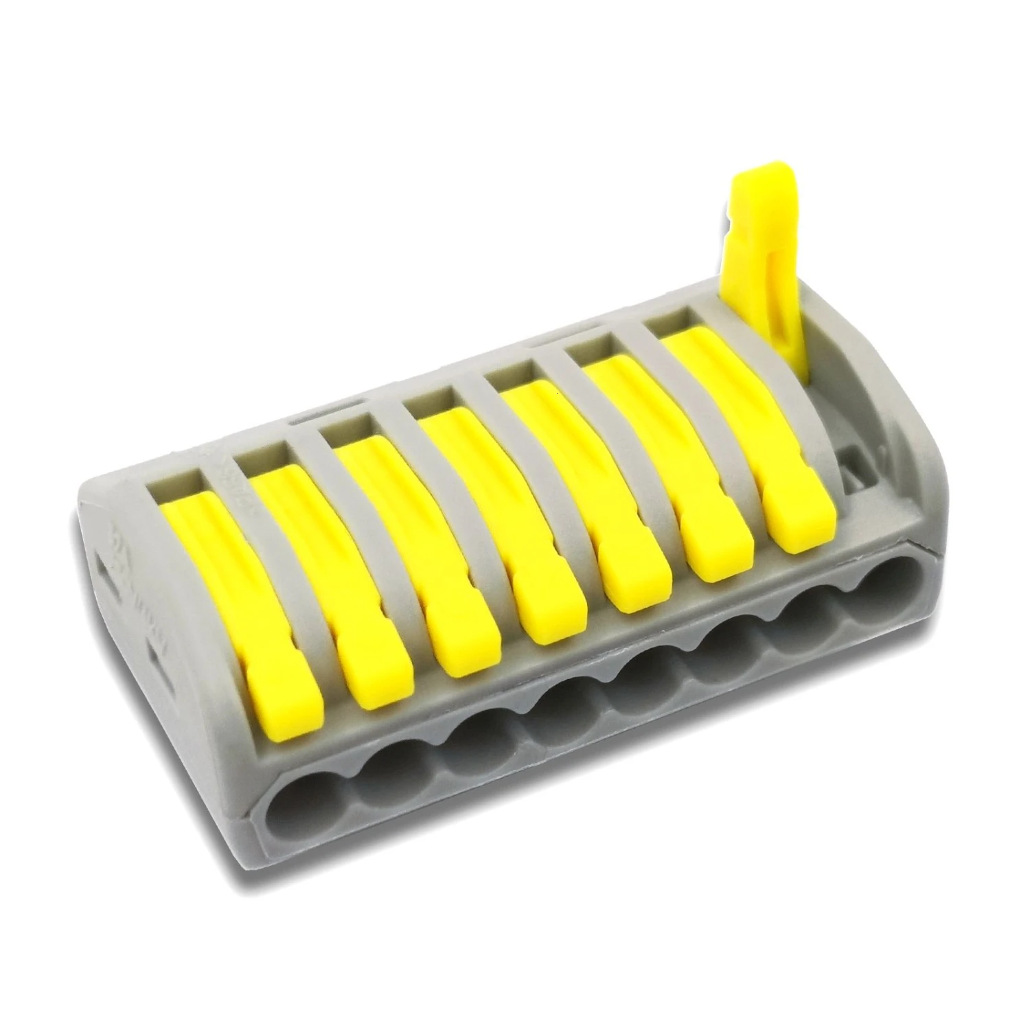 218 yellow 10 шт./лот) PCT-212/213/214/215 Универсальный Компактный проводной разъем 2/3/4/5/8 pin, проводниковый Блок рычаг 0,08-2.5mm2 - Цвет: 218 yellow
