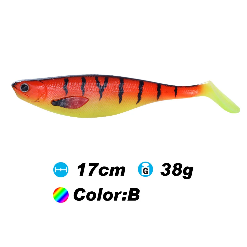 ColorB FSTK 17cm38g Рыбалка isca Мягкая приманка искусственная силиконовая приманка leurre souple Shad Приманка для щуки shad esfing рыболовные приманки для моря - Цвет: ColorB