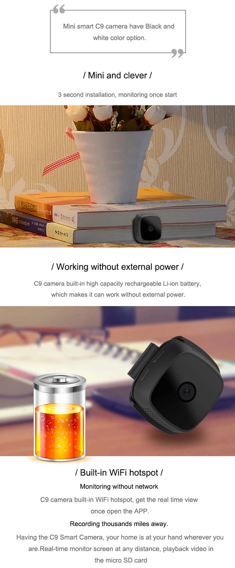 C9 Camsoy Cookycam WiFi Mini Camera Night Vision  (3)