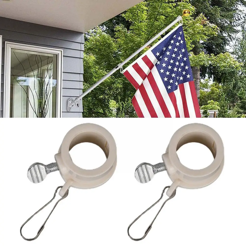 Flag Pole Rings 360 Degree Rotating Flagpole Flag Mounting Rings Inch Fixed Wrap With For 1 Hook Diameter E6K5