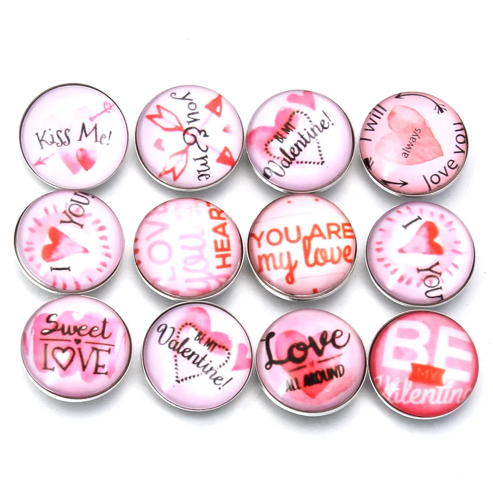 10pcs/Lot Snap Button Jewelry Mixed Vintage Dragonfly Pattern Print Glass Snaps 18mm Snap Button Fit DIY Snap Bracelets Bangles - Окраска металла: 7