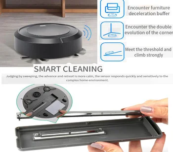 

USB Charging Intelligent Lazy Robot Wireless Vacuum Cleaner Sweeping Vaccum Cleaner Robots Carpet Household Cleaning Machine 5.0
