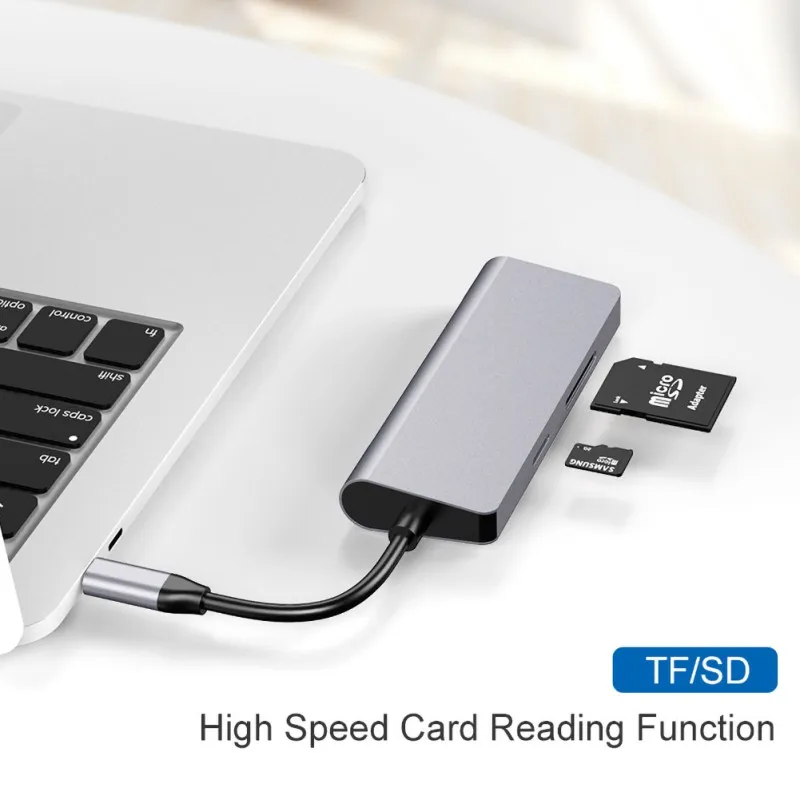 Высококачественный Профессиональный 7 в 1 type C к HDMI концентратор DP конвертер интерфейсный адаптер