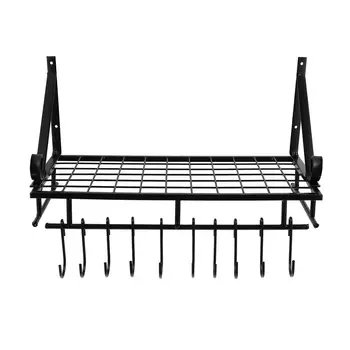 

1pc Kitchen Foldable Wall Mount Iron Metal Rack Kitchen Rack Finishing Stand Storage Stand
