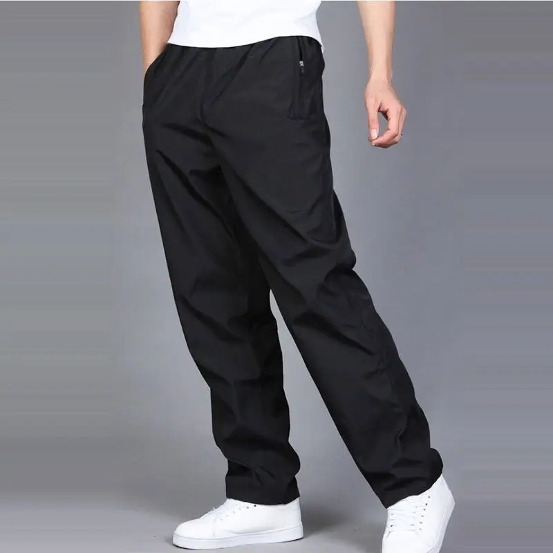 Quick-drying Loose Straight Summer Wear-resistant Waterproof Pant Men's Sweatpant Trousers Autumn Winter Plus Velvet Warm Pants sports pants for men