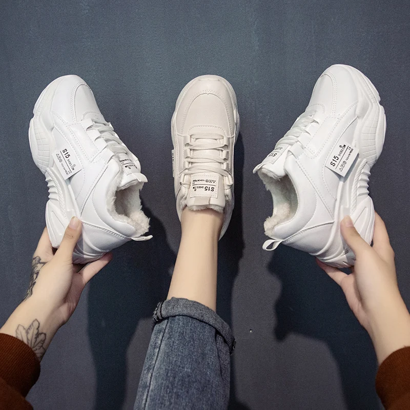 Chunky Sneakers Casual Shoes Vulcanize Female Fashion Women Sneakers Lace Up High Leisure Footwears Basket Femme