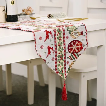

Christmas Decor Flag Table Cloth Decorative Santa Double sided Classic