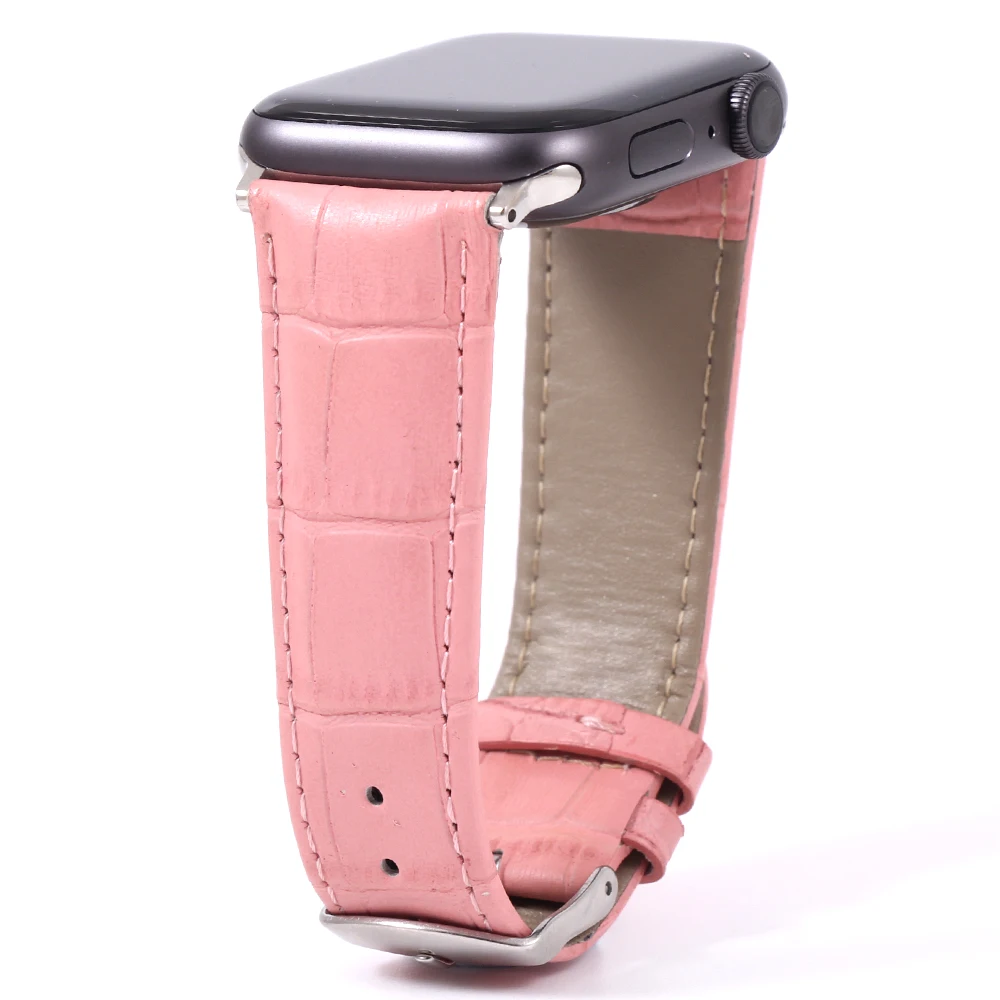 Ремешок для apple watch 4/3/2/1 кожаный ремешок 42 мм, 38 мм, версия браслет ремешок для наручных часов iwatch серии 40 мм 44 мм - Цвет ремешка: pink