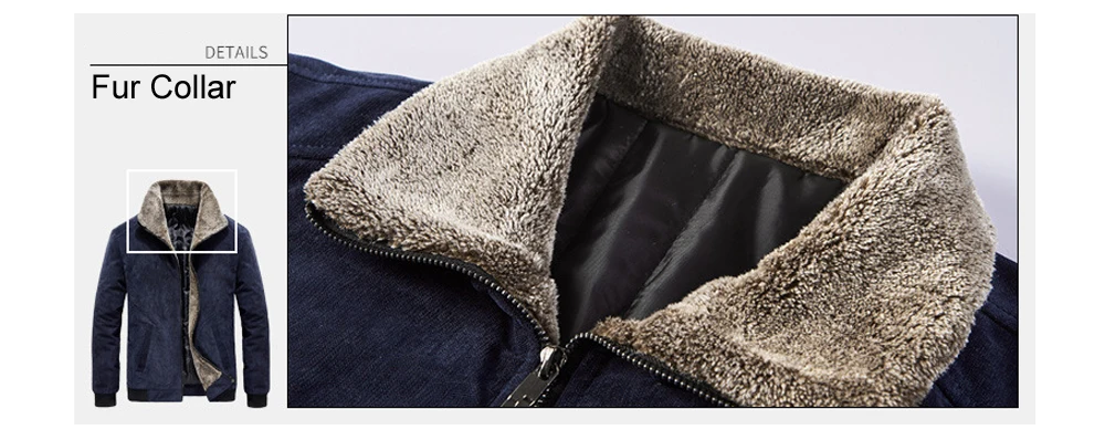 DIMUSI, зимняя мужская куртка-бомбер, повседневная мужская ветровка с меховым воротником, Мужская Флисовая теплая тонкая Вельветовая куртка, одежда 6XL