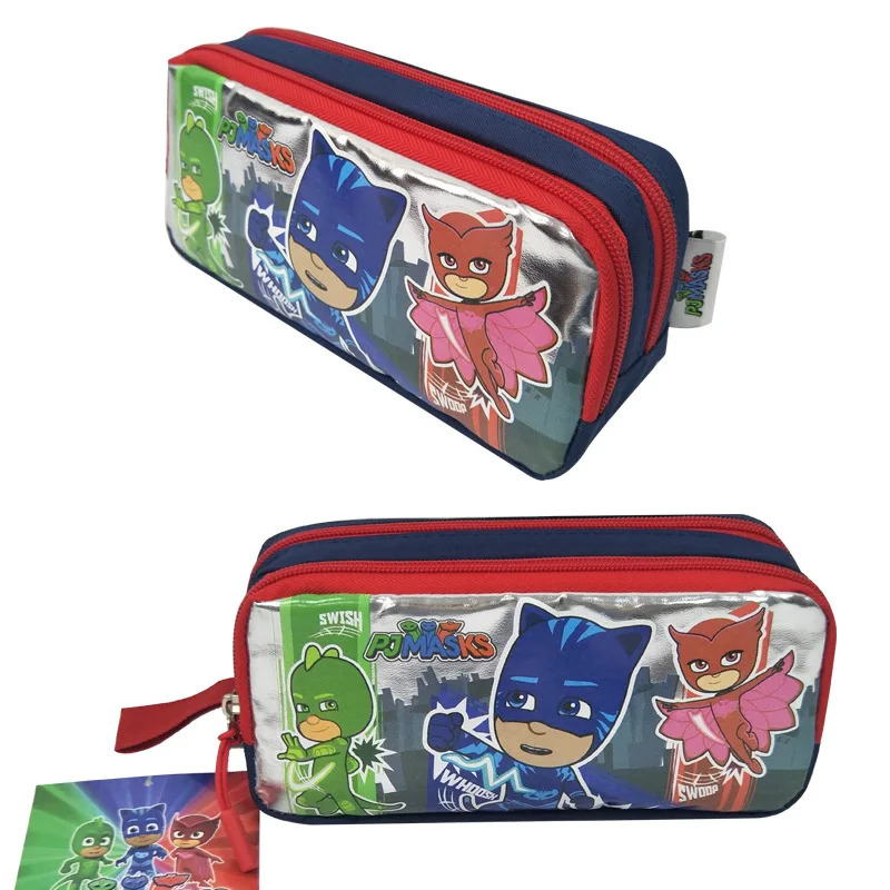 

pj mask cartoon bag Unisex Catboy Owlette Gekko Pencil case double-layer large capacity change storage bag Gift For kids 2B66
