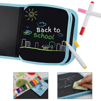 

New intelligent children portable wipe circular blackboard graffiti double-sided picture book