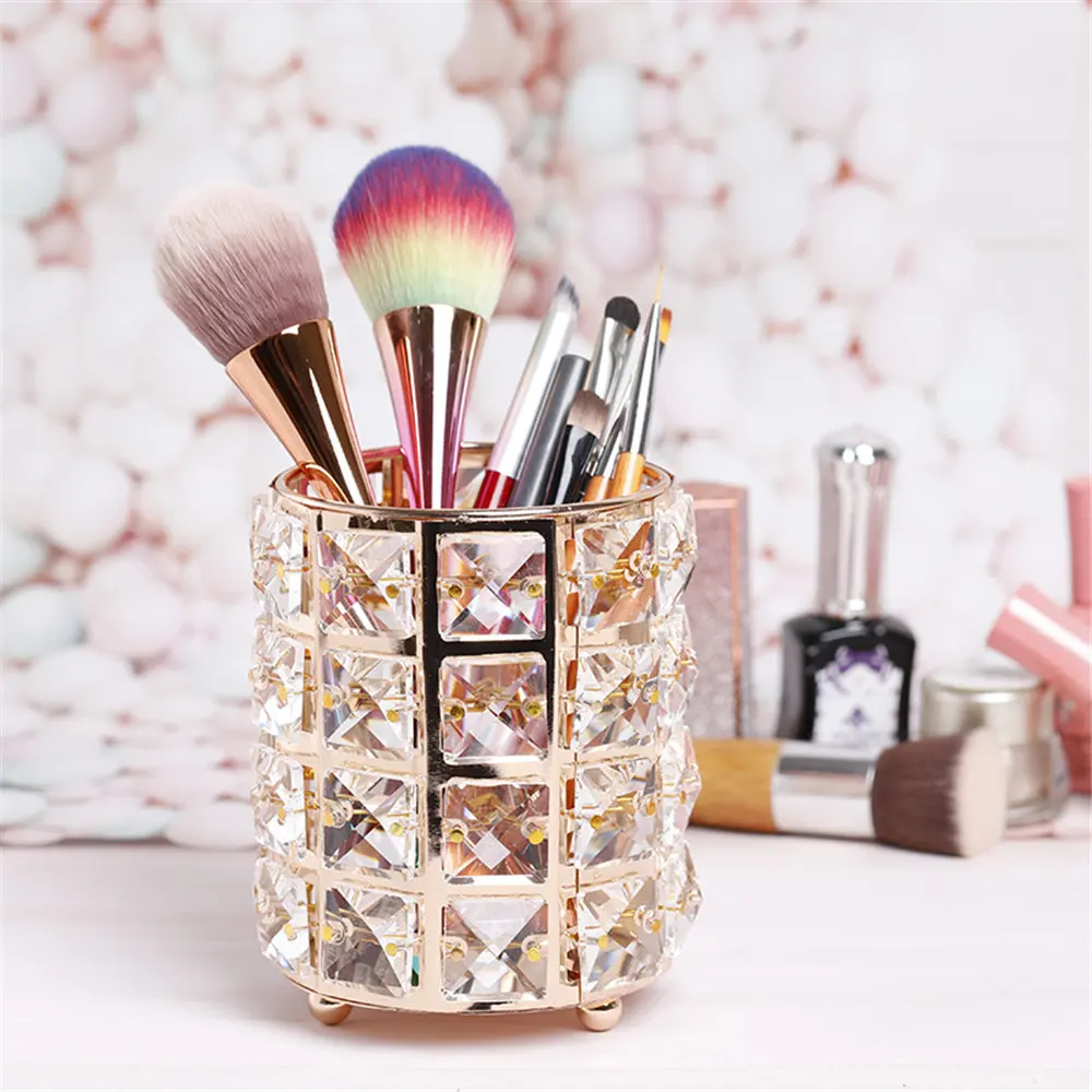 Vogue Cosmetic Tool Storage Jar Dressing Table Eyebrow Pencil Comb Organizer Box Office Desktop Pen Holder Kitchen Tableware Jar