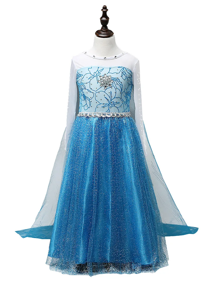 only dress3 Новинка года; платье Эльзы для девочек; платье принцессы Эльзы для костюмированной вечеринки; 2 платья; Детский костюм на Хеллоуин; детское платье в морском стиле - Цвет: only dress3