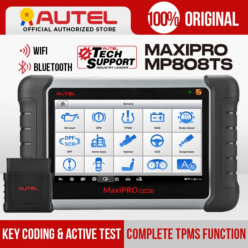 Autel MaxiPRO MP808TS OBDII диагностический инструмент WIFI Bluetooth OBD2 сканер полный TPMS сервис
