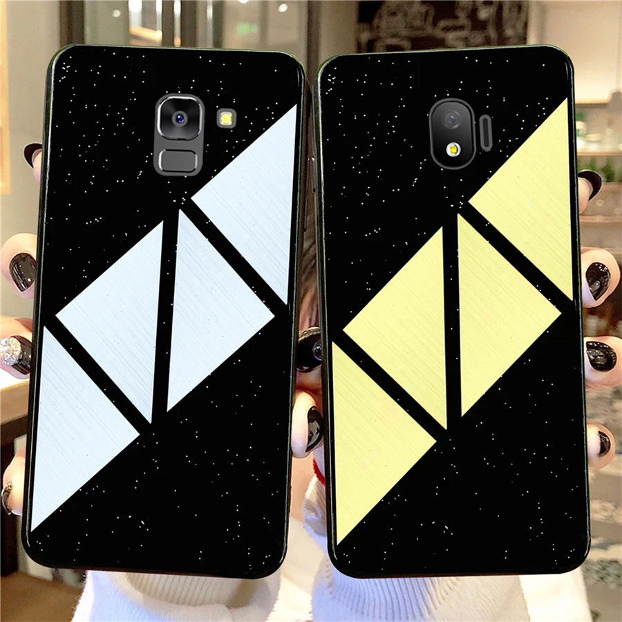 

Soft Silicone Case For Samsung Galaxy J4 J6 J8 2018 Case Triangle Geometric Starry Case For Samsung J3 J7 2018 J2 Pro 2018 Case