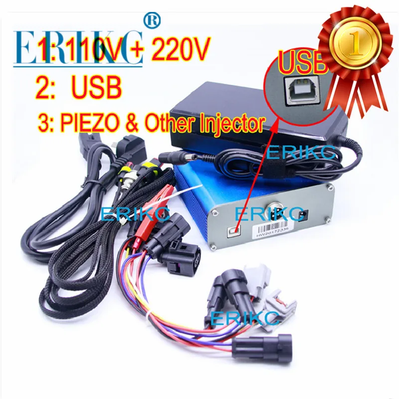 ERIKC Protable CRI800 Injector Tester Tool S60H E1024031 Fuel Injector Nozzle Tester Validator Electromagnetic Piezo Common Rail