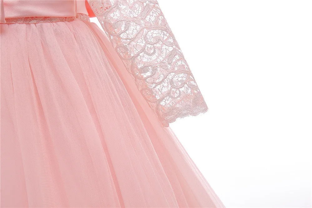 Летние нарядные платья для девочек для От 3 до 14 лет и подростков; красивые платья; шифоновое кружевное платье принцессы для девочек с вырезом на спине