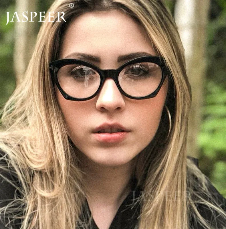 JASPEER оправа для очков в стиле кошачьи глаза женщин плоское зеркало с