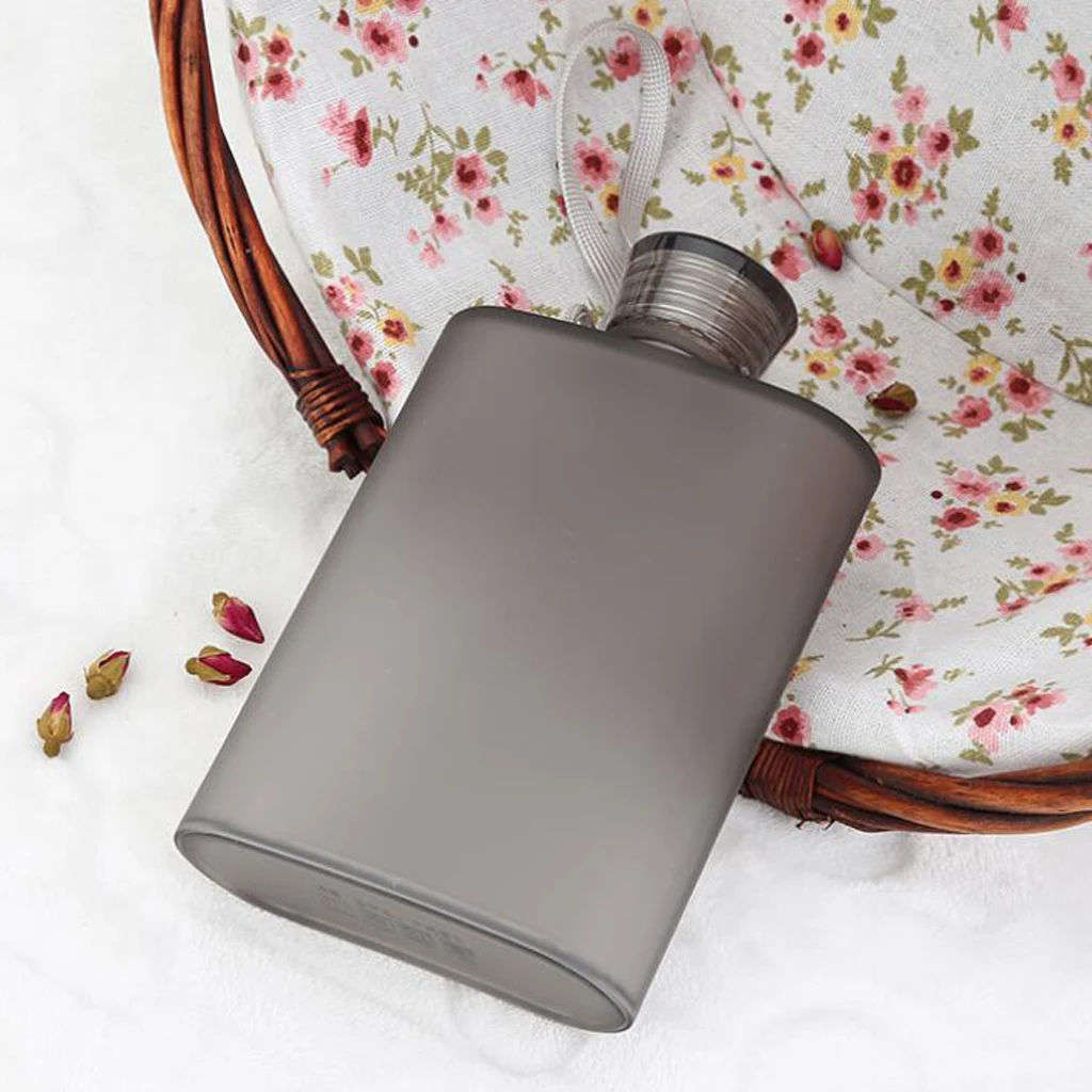 2pcs 400ml Reusable Hip Flask Drinking Water Bottle Plastic - BPA Free, LeakProof, Refillable For Sports Travel School