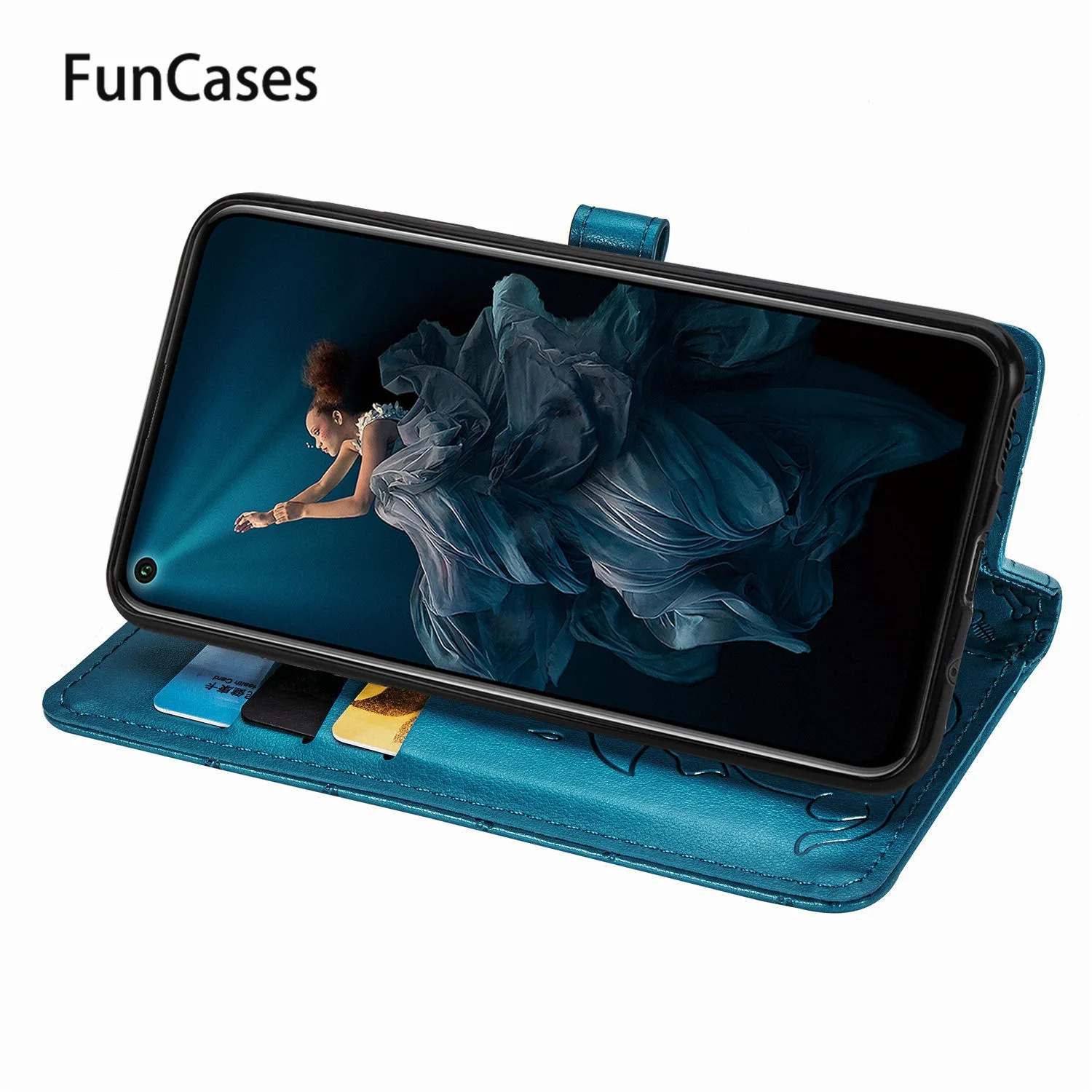 Plastik Kasus Penutup untuk Capa Huawei Y9 Prime 2019 Lucu PU Kulit Dompet Case Huawei Honor 20 Pro P30 Mate 30 Lite P40 P Smart Z