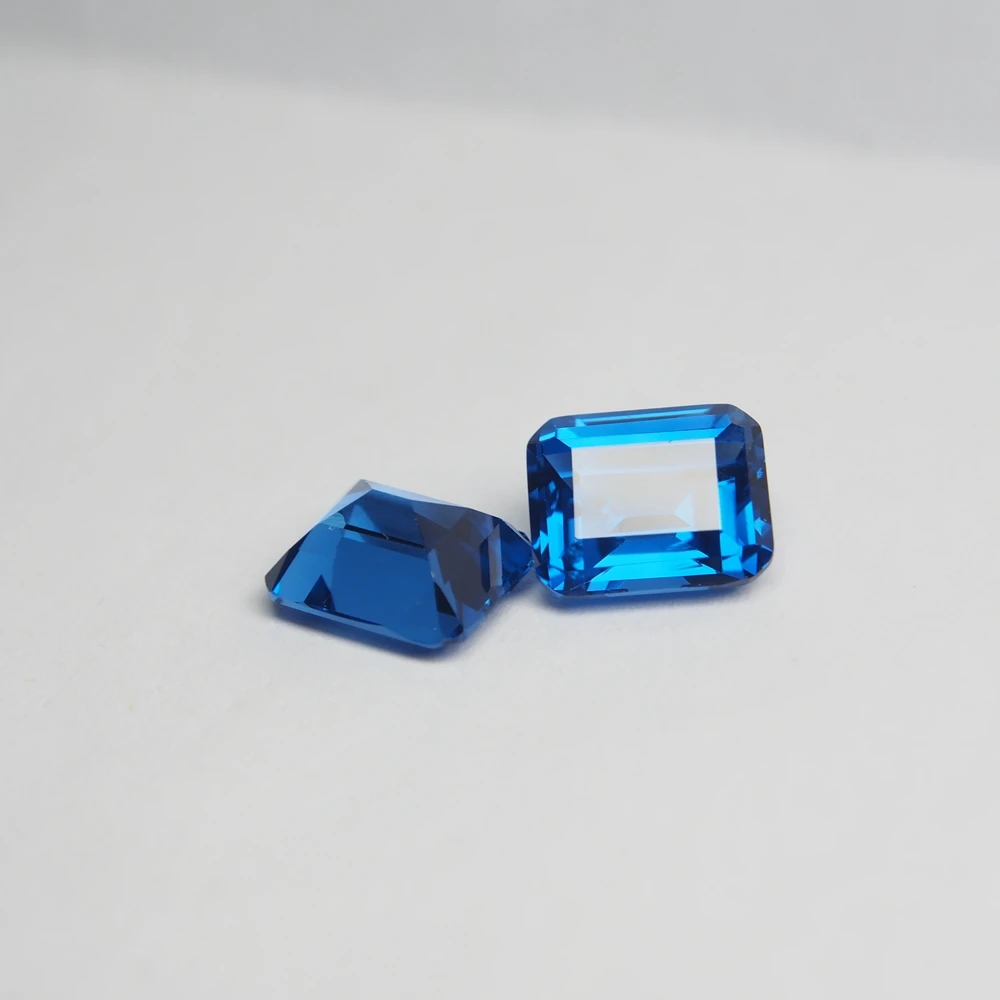 8*10mm 5 Piece /alot 4 carat hight Quality laboratory London blue topaz spine Loose Gemstone for fashion jewelry making