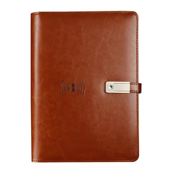 

Business Gift Set Multi-function Wireless Charging Notebook with U Disk Mobile Power Notepad Custom Logo Class Record Notebook