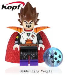 Одиночная продажа строительные блоки кирпичи фигурки Dragon Ball серии King Vegeta recom Son Goku обучение для детей игрушки KF667