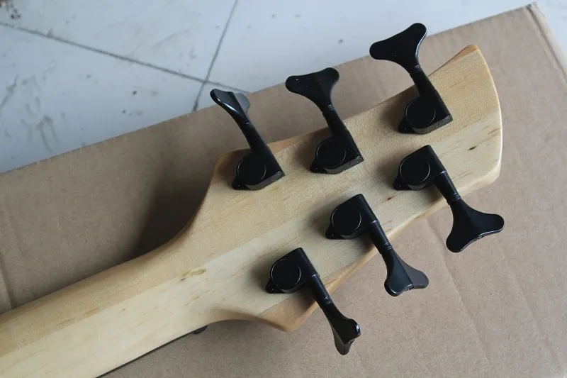 Wholesale Top quality new 6 strings bass Neck Thru Body One PC Neck electric bass guitar with 9V Active Pickups 01