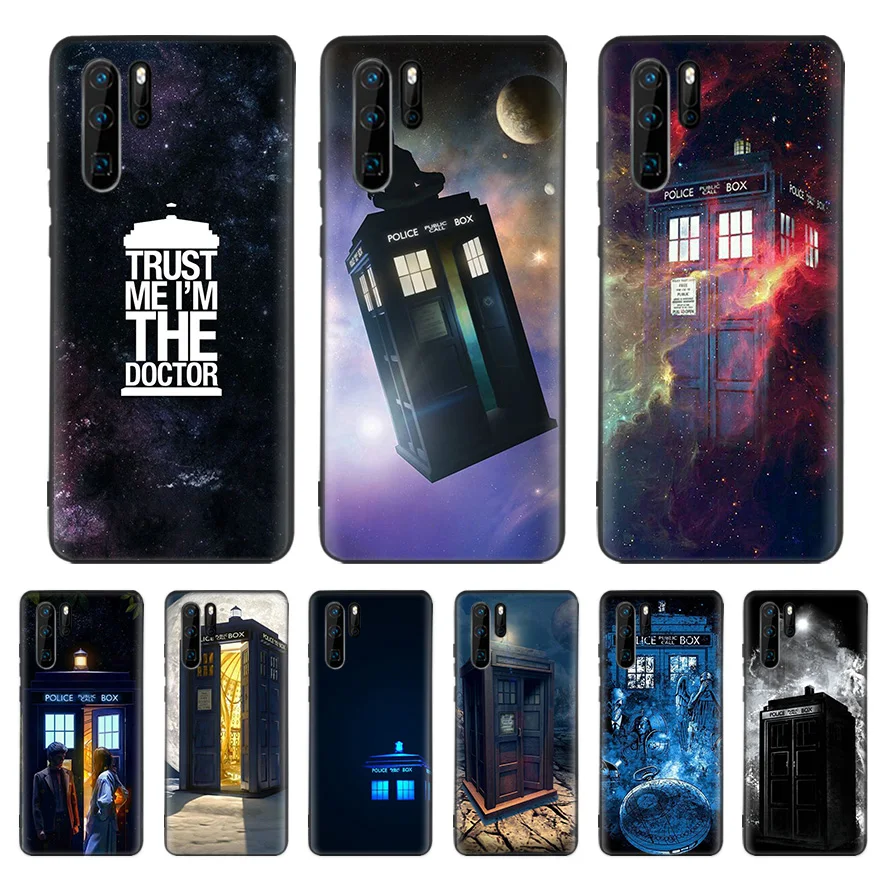

Tardis Box Doctor Who Black Cover Phone Case For Huawei Mate 30 20 10 P30 P20 P10 Pro Lite P Smart Z 2019 Luxury Coque Shell