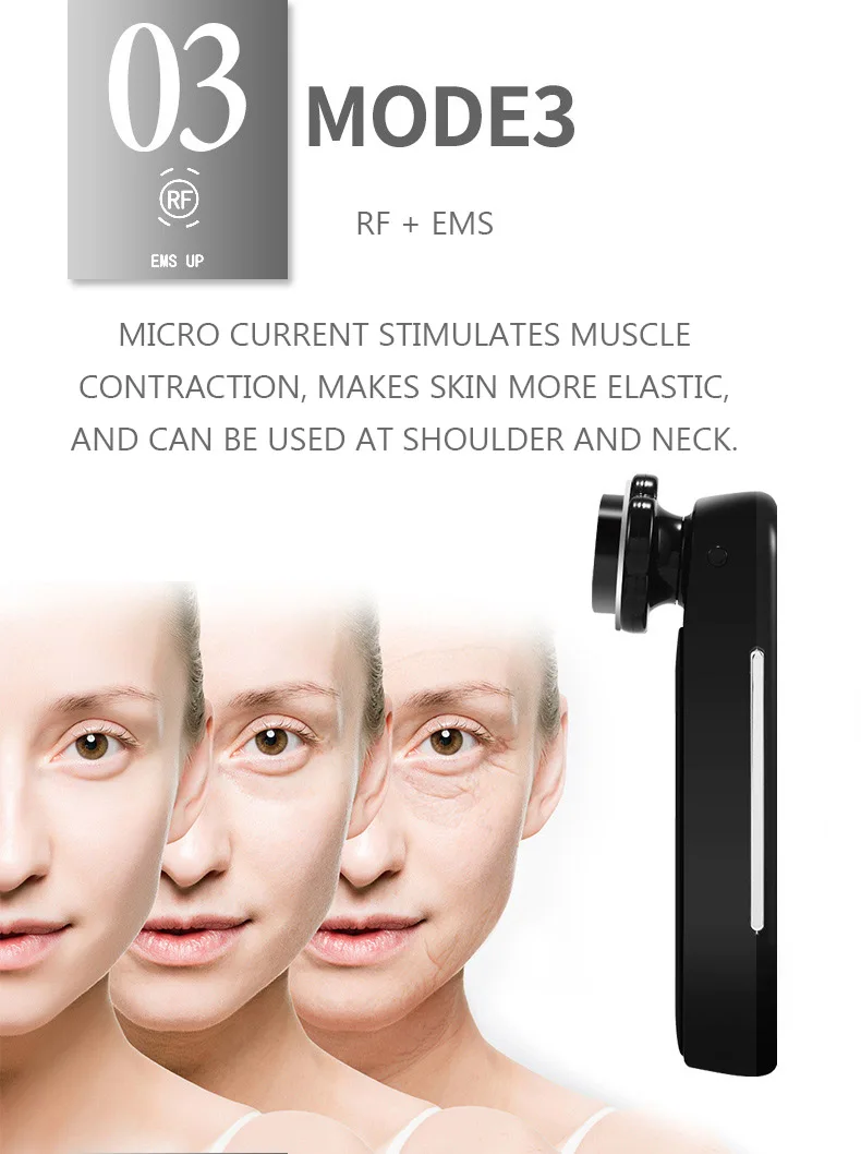 Микротоковый подтягивающий массажный прибор для лица, ионный Вибрационный массажер для лица, радиочастотный массажер, инструмент для фототерапии, уход за кожей