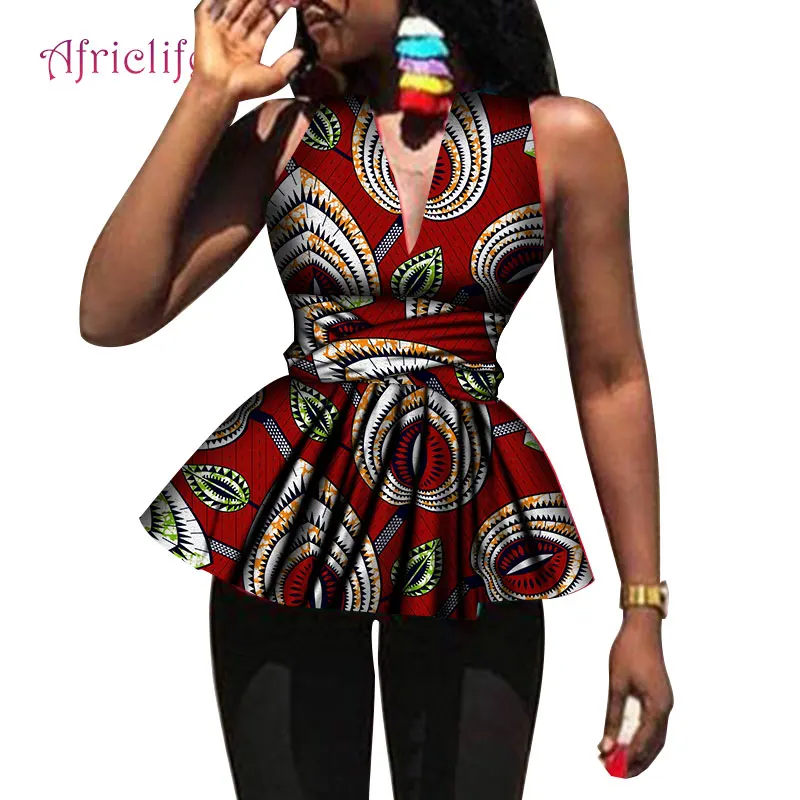 Дашики африканская женская одежда Bazin Riche модный элегантный макси-топ с круглым вырезом Анкара африканская верхняя одежда на заказ WY4034 - Цвет: 16
