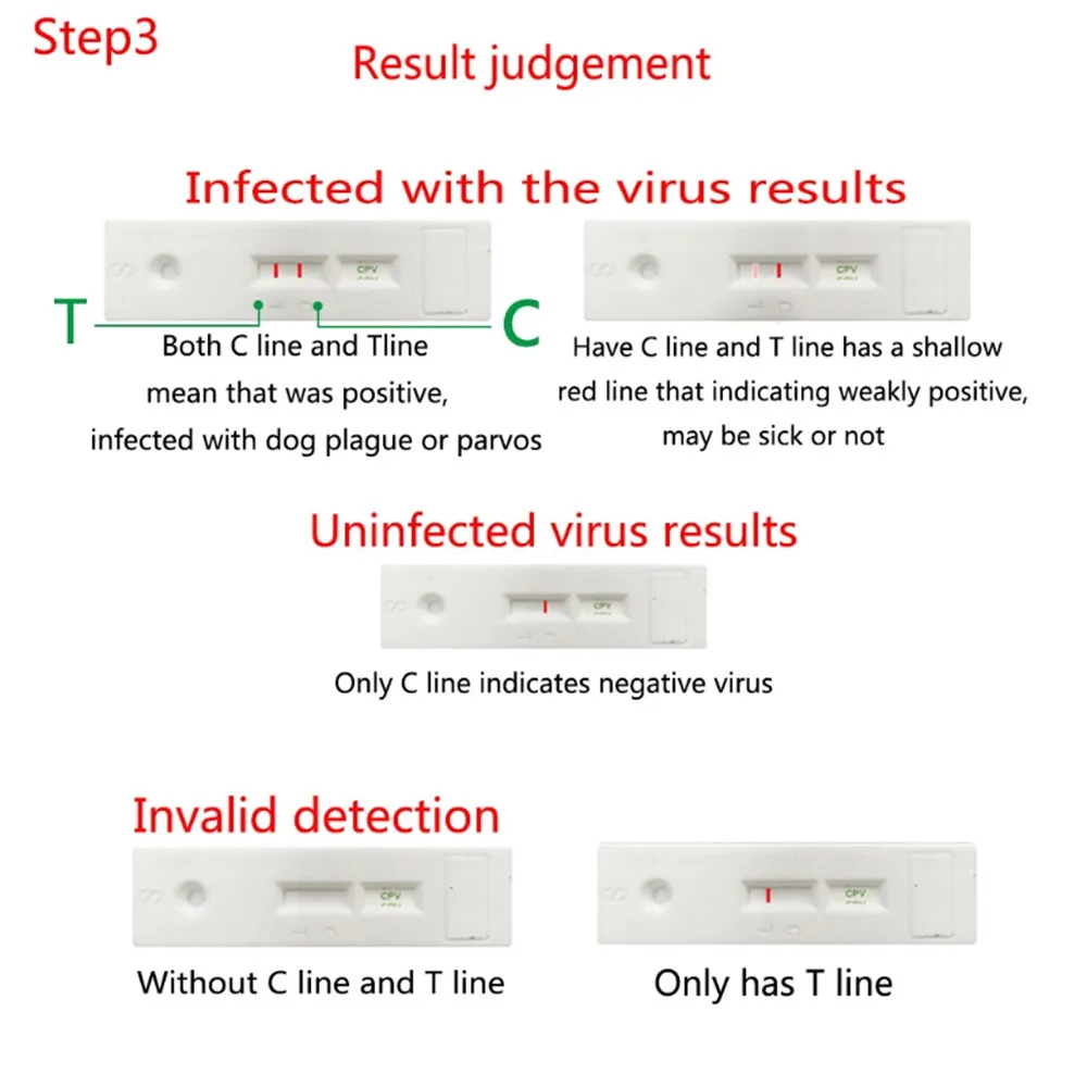 Useful Hot Dog Distemper Virus CDVCPV Home Nasal Swab Health Test Paper One Step Test (8)